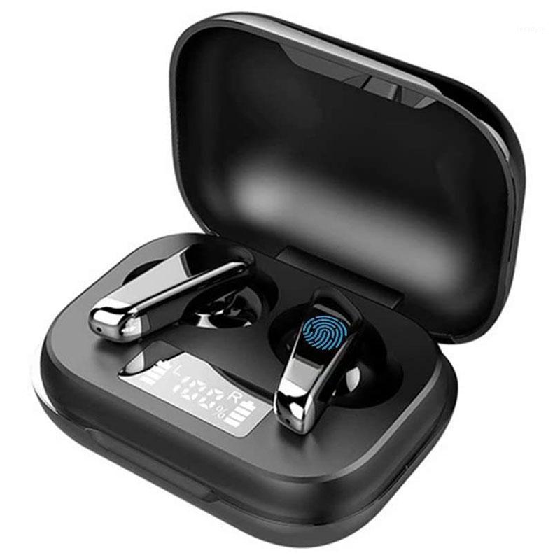 

Bluetooth Earbuds TWS Noise Cancelling Wireless Headphones Earphones In-Ear Press Control LED Display Sports Headphones1, Black