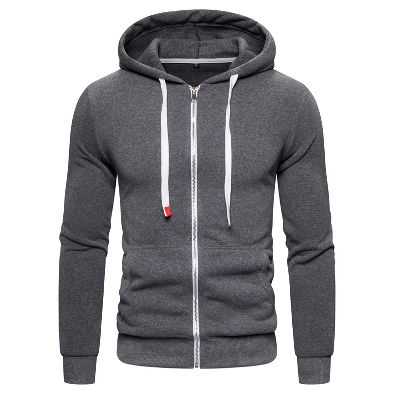 

Brand Quality Cotton Hoodie Men Solid Casual Thick Fleece Men's Winter Sweatshirts Fashion Slim Fit Hooded Men Hoodies, Lgray