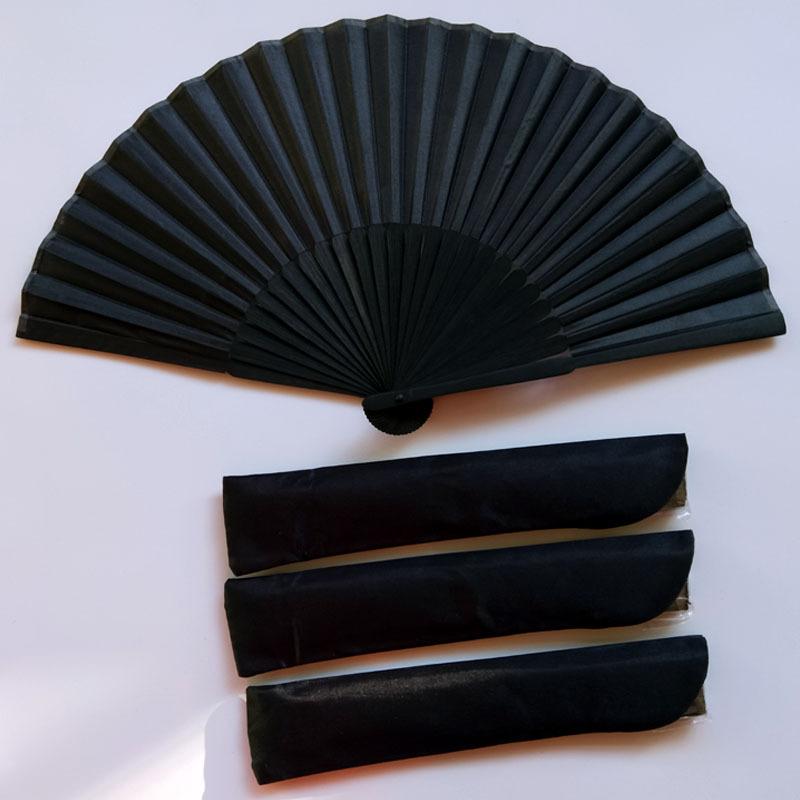 

Chinese Style Black Vintage Hand Fan Folding Fans Dance Wedding Party Favor