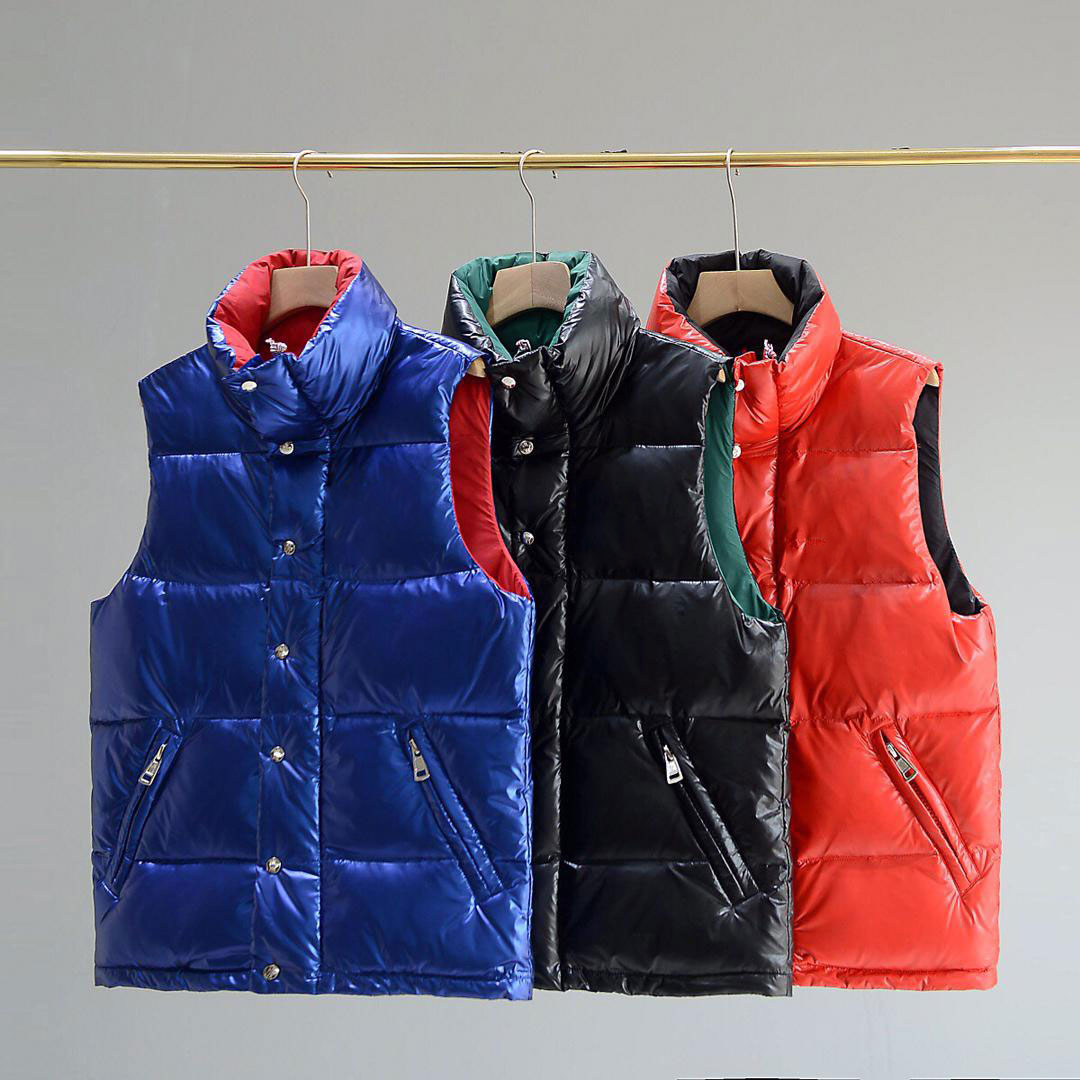 

2022 Men Women Sleeveless Down Vest Warm Puffer Jacket Stand Collar Harajuku Outwear Fashion Padded Vest, Black