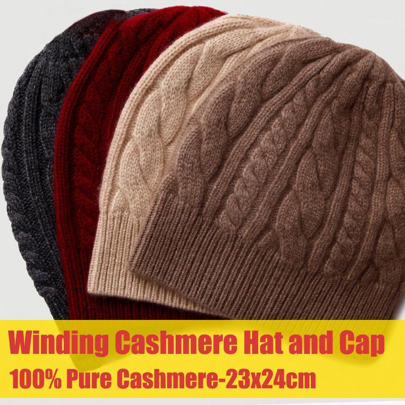 

100% Pure Cashmere Hat and Cap for Women Men Unisex Real Cashmere Knitted Cap Winter Warm Soft Hats Thicken Natural Hat1