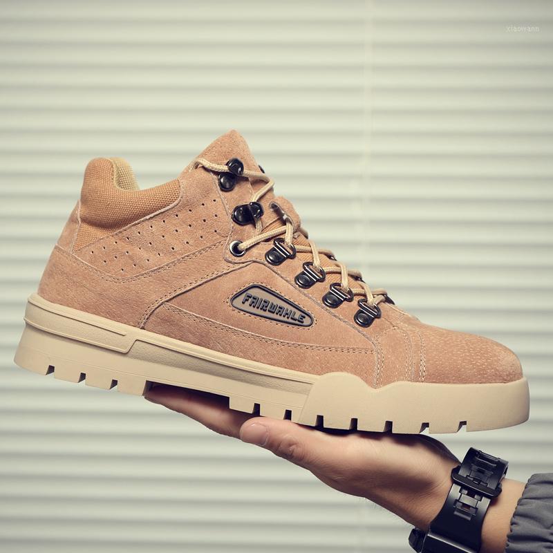 

Sneakers Men Casual Shoes Genuine Leather tooling shoes mens Designer solid Classic Fashion Male Lace up Flats brown 38-441