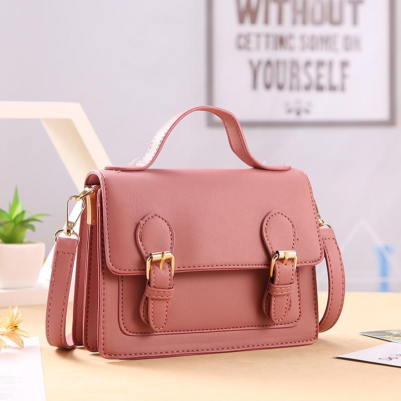 

Elegant Female Solid Color Tote Bag 2021 New High Quality PU Leather Women's Designer Handbag Simplicity Shoulder Messenger Bag, 798 pink
