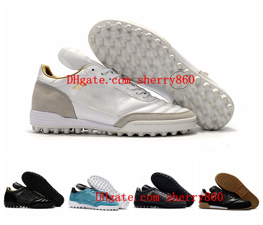 

2021 soccer shoes quality mens cleats Mundial Team Modern Craft Astro GOAL INDOOR football boots Black/White scarpe da calcio, As picture 4