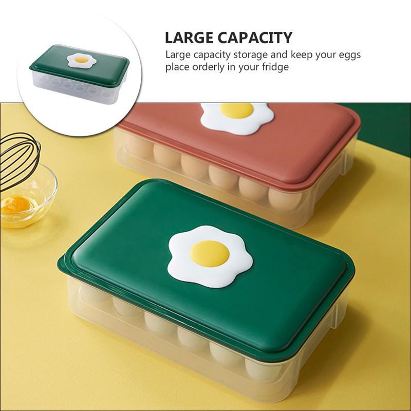 

Kitchen Egg Storage Box Fridge Storage Case with Lid Egg Holder Tray