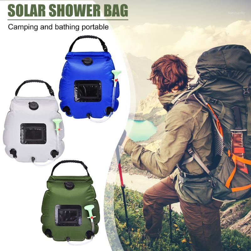 

20L Solar Water Storage Bag Camping Shower Container Outdoor Camping Hiking Portable Heating Shower Bags1, Gray