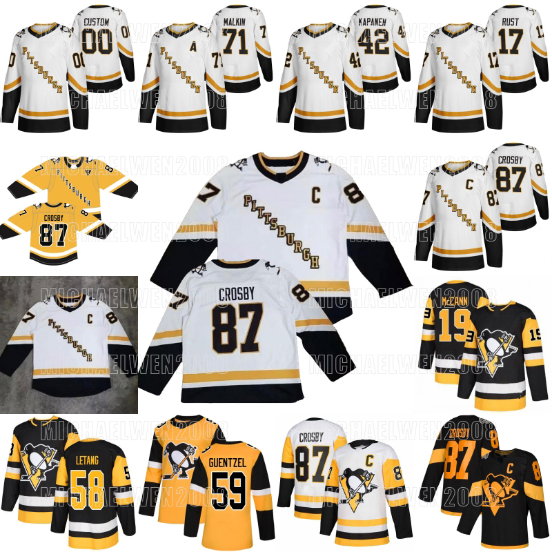 

Pittsburgh Penguins 42 Kasperi Kapanen 2021 Reverse Retro Fourth 4th Marleau Sidney Crosby Jersey Guentzel Malkin Bryan Rust Letang McCann, Mens 2019 stadium series
