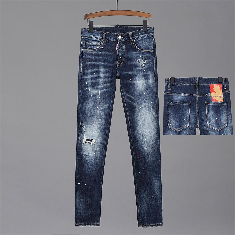 

Men's jeans 2020 skinny suit motorcycle motorcycle jeans for men fashion design men's jeans good quality DQ25, Blue