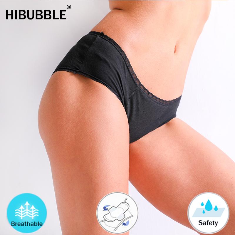 

2020 New Four Layers Leakproof Menstrual Panties Sexy Lace Underwear Women Physiological Period Pants Antibacterial Briefs Plus, Black
