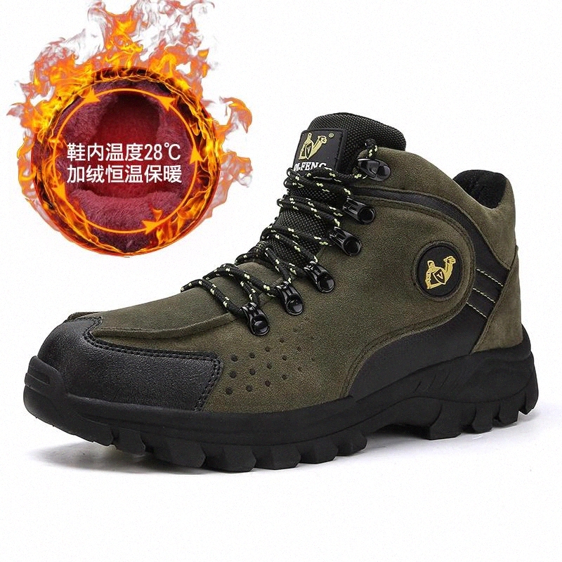 

2019 New Men Boots Winter Outdoor Sneakers Mens Snow Boots keep Warm Plush Plush Ankle Snow Work Casual Shoes 45 46 47 #JV7h