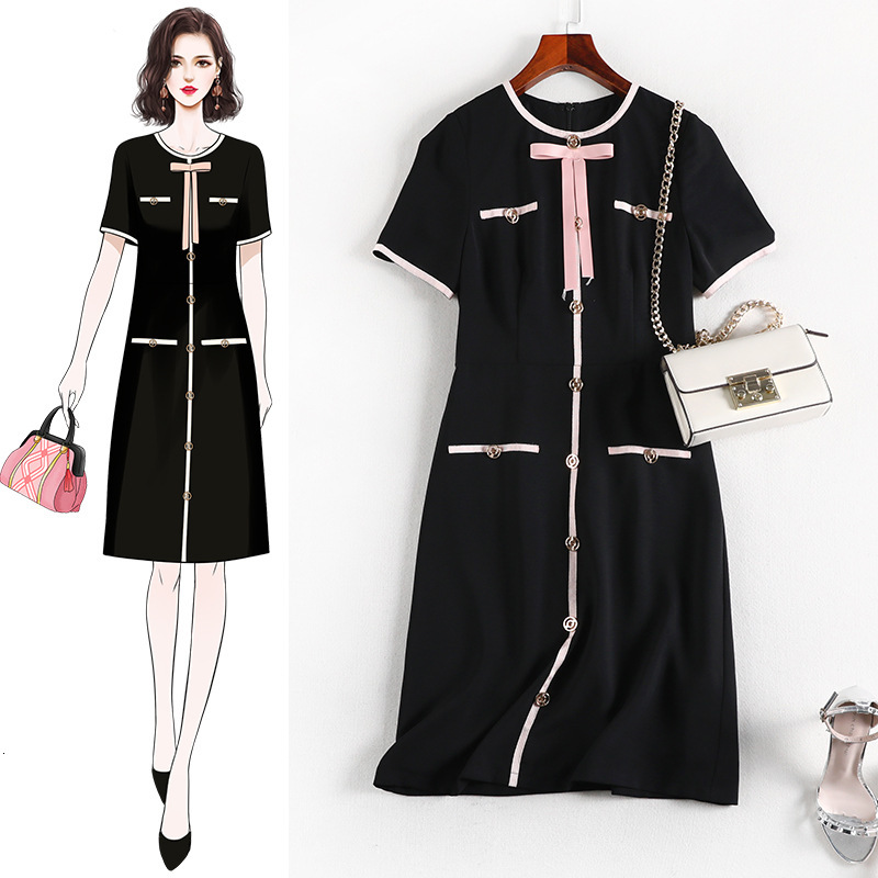 

Women's Summer Party 6l Long Dress Female Chiffon More Slightly Covering Lean Lose Clothes 10013 Uhcd, Black