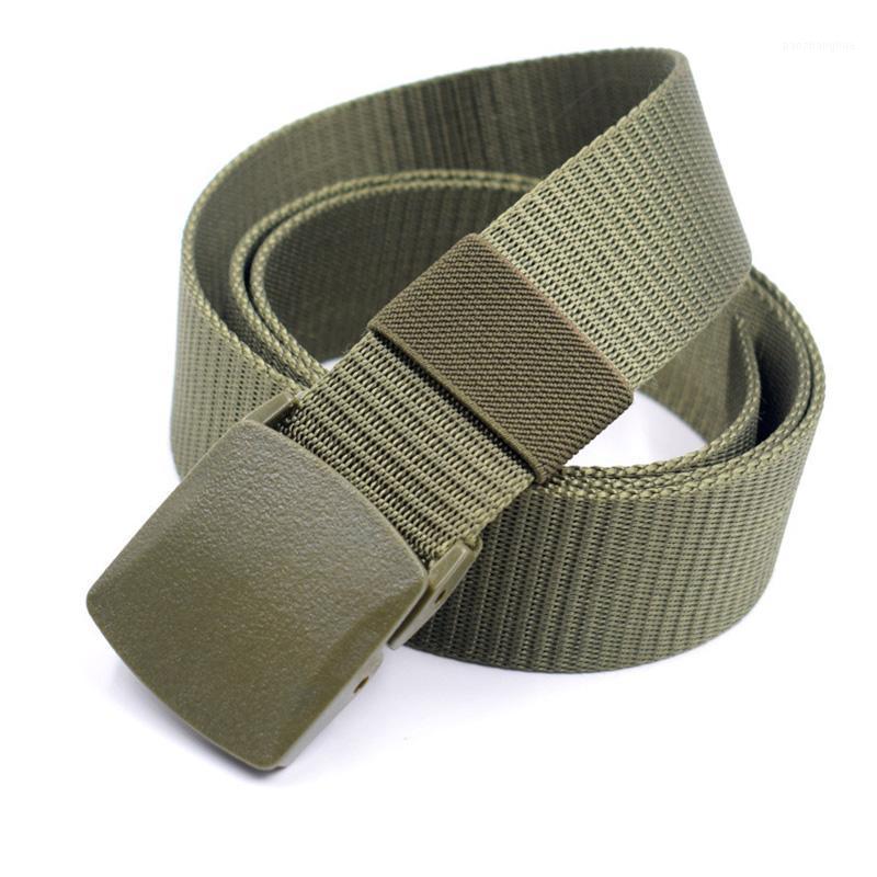 

Nylon Waist Belt Men Women Army Tactical Male Military Canvas Belts Long 125cm Automatic Buckle, Black;brown