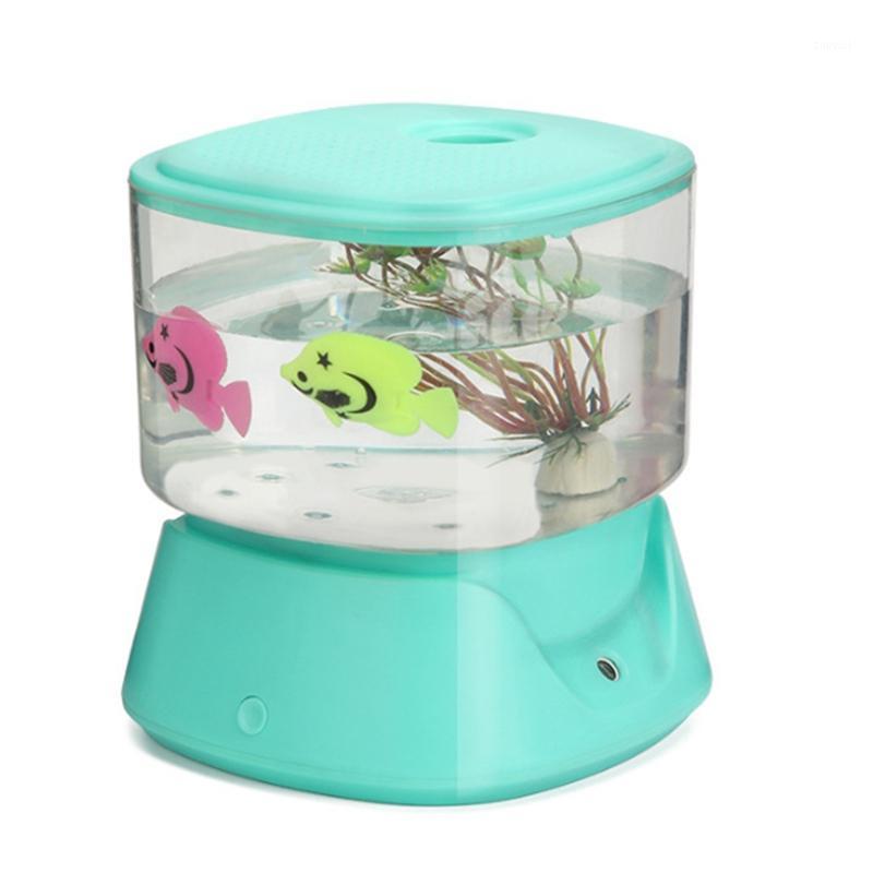 

Creative Fish Tank Humidifier Household Mini USB Ultrasonic Air Humidifier Beautiful Night Light DC5V Aroma Oil Diffuser1