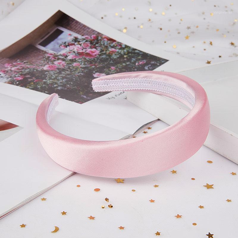 

2.5cm Width Personality Handmade Satin Headbands Thick Sponge Plastic Pad Hoop Hair Headwear Party Gift Girls1