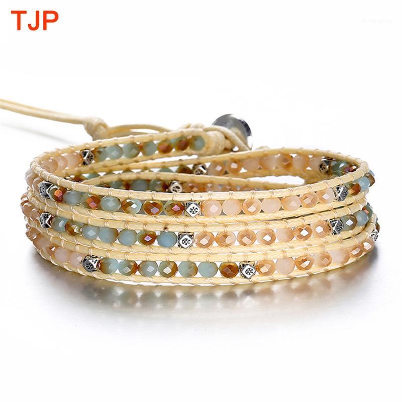

2020 New Fashion Ethnic Charm Bracelets Round Acrylic Beads Multi-layer Chain Bracelets for Women Bohemian Love Bangles Female1