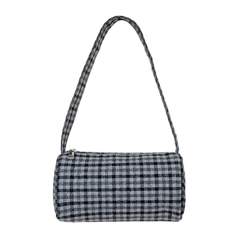 

Canvas Check Underarm Bag Designer Luxury Women's Small Totes 2021 Fashion Shoulder Handbags and Purses, Black