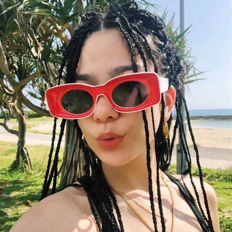 

TengHe Trendy New Square Sunglasses Women Men 2020 Summer Designer Red Blue Yellow Clear Fashion Frame Sun Glasses