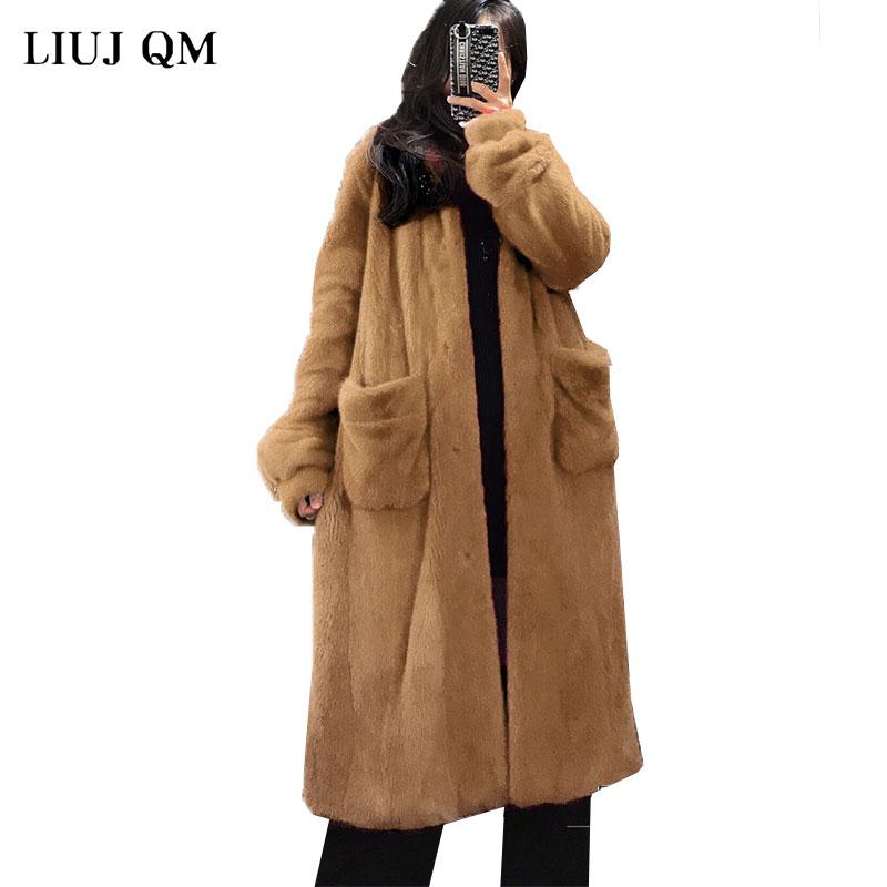

Plus Size Coat Winter Women Thick Warm X-Long Faux Fur Jacket Female High Quality Fluffy Fur Coat Plus Size Loose Parkas, Blue