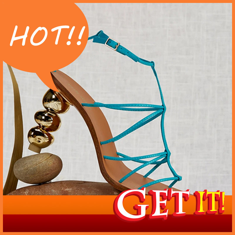 

Women's Weird Straps of High Heels Summer Gladiator Ladies Sandals Wearing Sexy Woman's Shoes 2m23, White