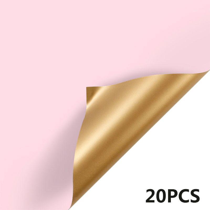 

20 Sheets 23.6X23.6 Inch Luxury Two-colorDouble Sided Golden Flower Wrapping Paper Waterproof Paper Diy Perfect Gift1