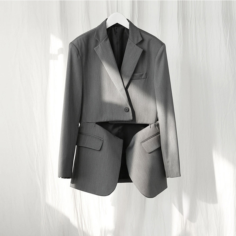 

2021 New Advanced Tender Male Female Jacket Sense of Casual Beautiful Suit Design 5FL0, Black