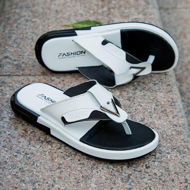 

slide sandale sandel rasteira shower ete homme heren vietnam shoes man bain masculina mens para sandalen hombre couro genuine1, White
