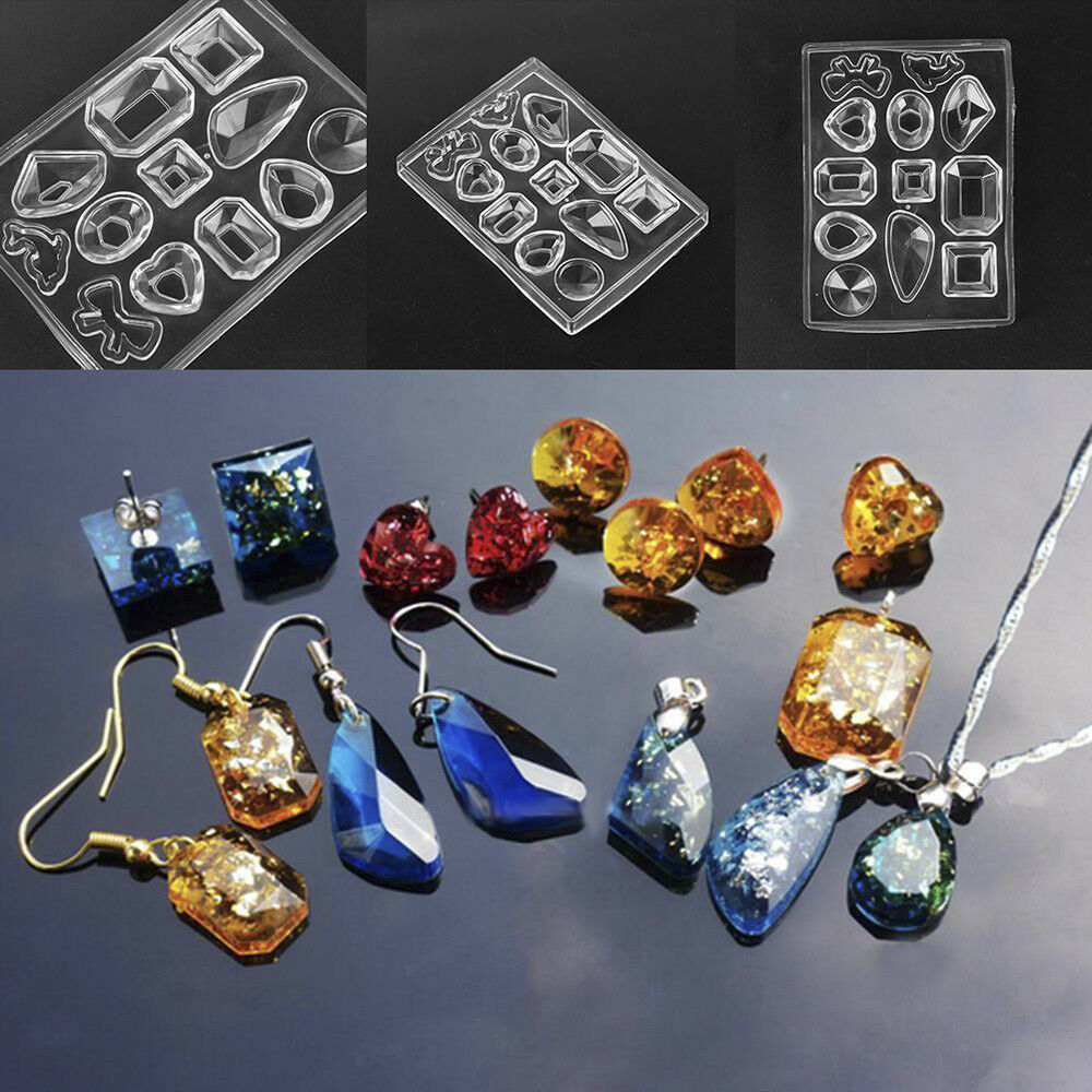 GreyBL pendientes de resina de molde hecho a mano de cristal colgante de epoxi UV ganchos de oreja moldes de joyer/ía herramientas de fabricaci/ón de moldes de silicona