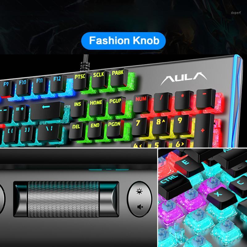 

2020 NEW AULA F2099 104-key macro definition gaming laptop desktop multimedia rotary button mechanical gaming keyboard keyboard1