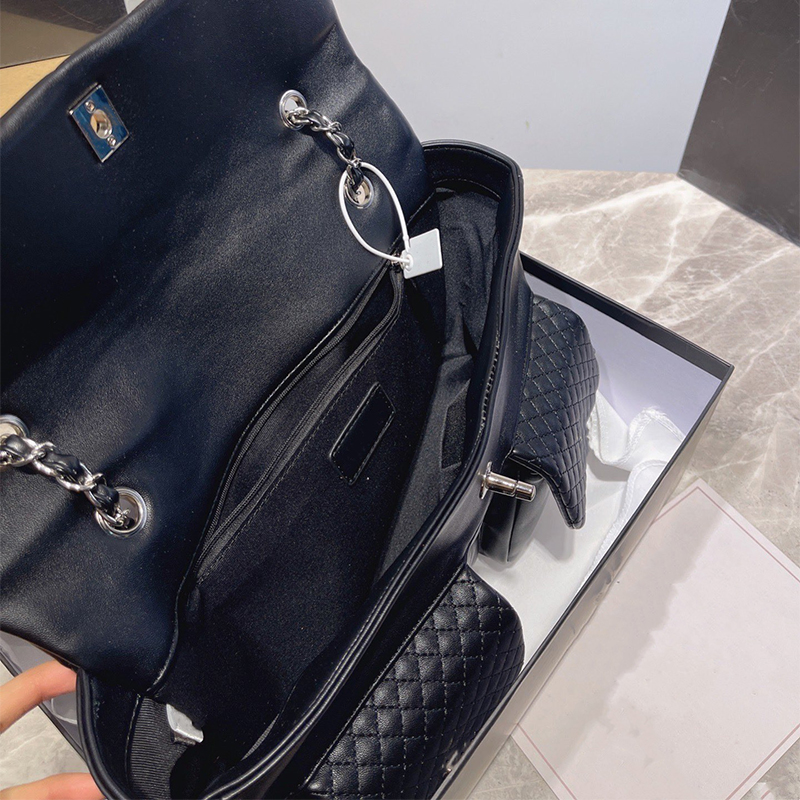 

New Trendy High Quality Camera Bags Leather Large Capacity Diamond Lattice Quilted Travel Bag French Famous Designer Handbag Luxury Shoulder Wallet Crossbody Bag, Black