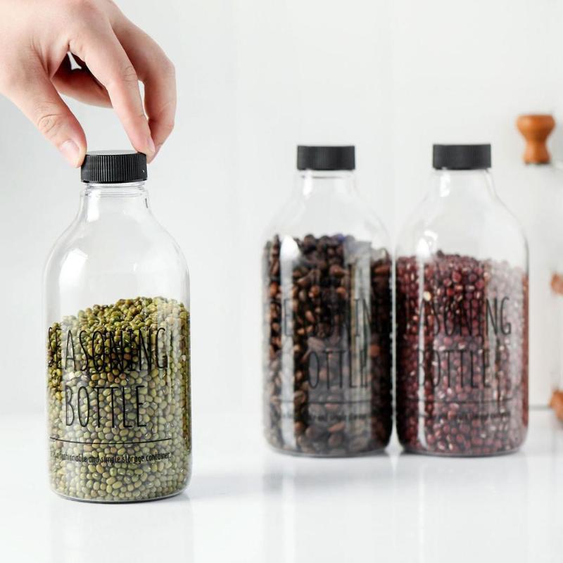 

1Pc Kitchen Storage Containers Transparent Plastic Container Cereal Storage Jar Sealed Bottle Refrigerator Organizer1