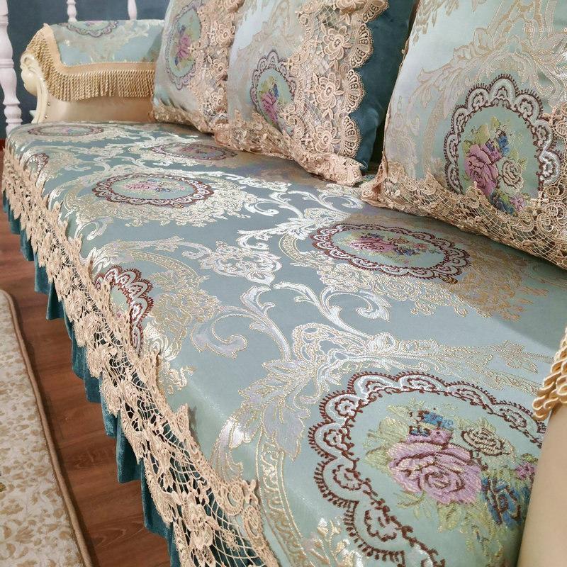 

European Lace Floral Loveseat Slipcover Sofa Cover 2/3 Seater Cushion Furniture Recliner Couch Towel Non-slip All Season1