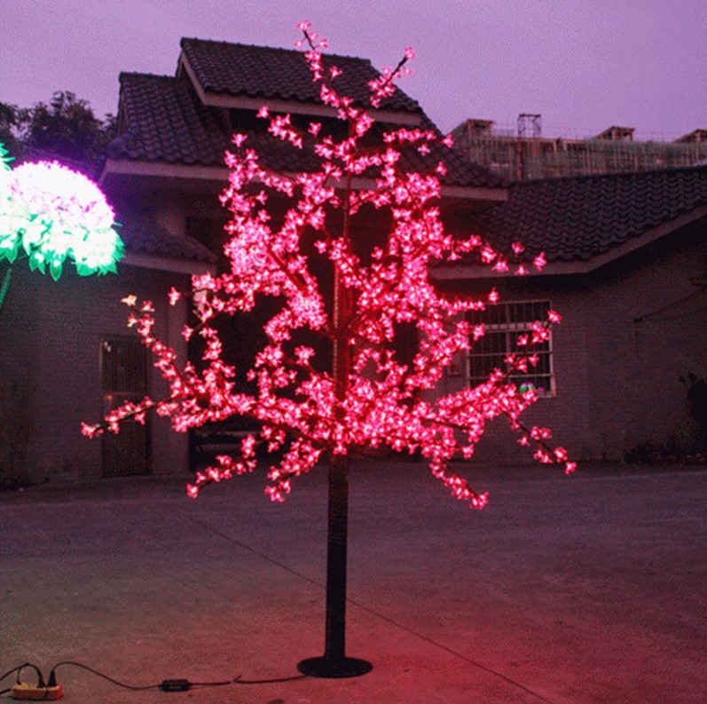 

1.5M 1.8m 2m Shiny LED Cherry Blossom Christmas Tree Lighting Waterproof Garden Landscape Decoration Lamp For Wedding Party Christmas supply