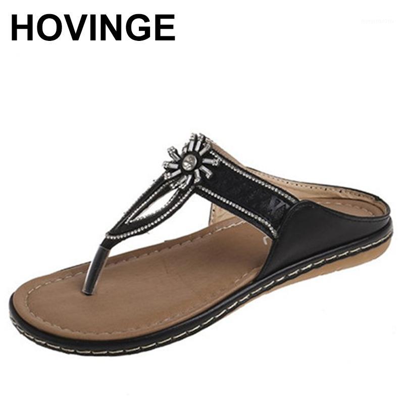 

HOVINGE Women Summer Thongs Flower Slippers Ladies Slide On Flat Shoes Female Fashion Non Slip Slides Beach Sandals New Slippers1, Black