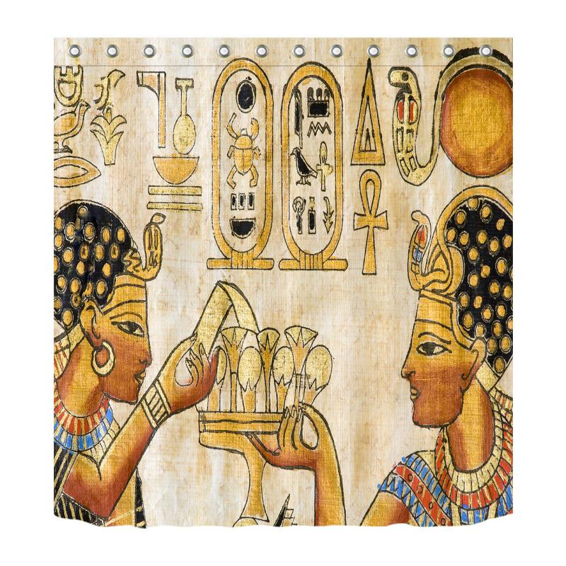 

Waterproof Ancient Egyptian Nobility Shower Curtain Bathroom Decor Custom