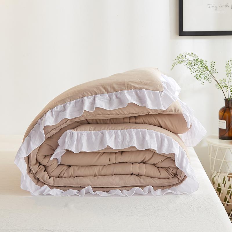 

Brown Yellow Pink Blue Gray Luxury Washed Cotton Comforter1