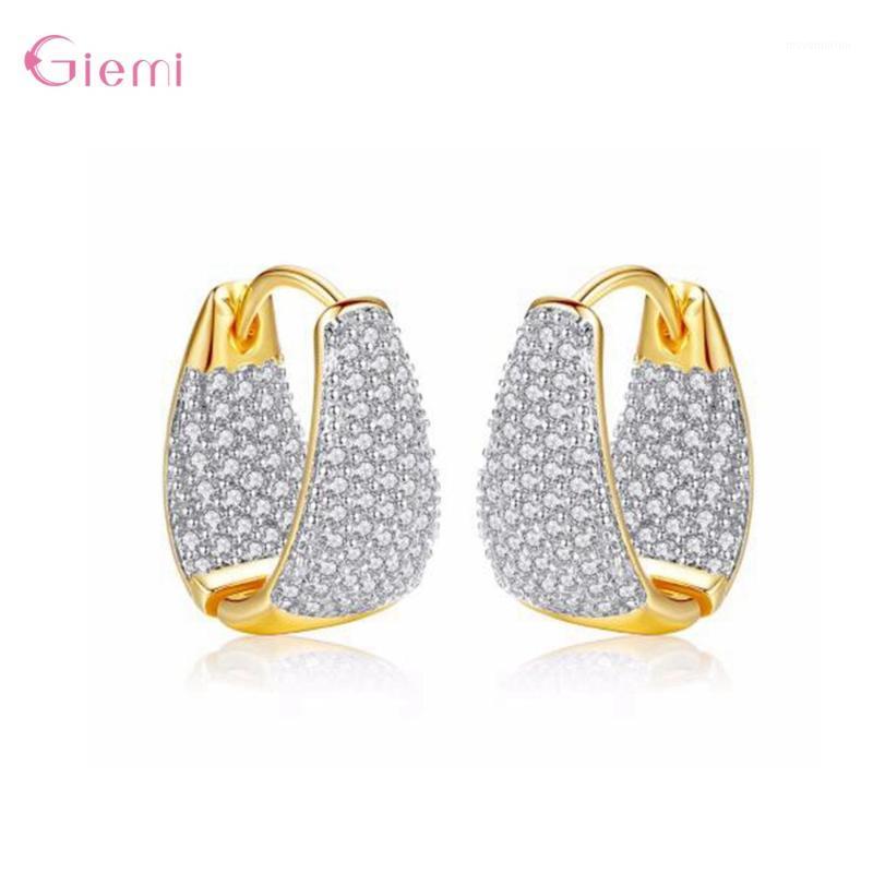

Women's 925 Sterling Silver Cubic Zircon Hoop Earrings Piercing Rhinestone Engagement Earrings Unique Jewelry Gift1
