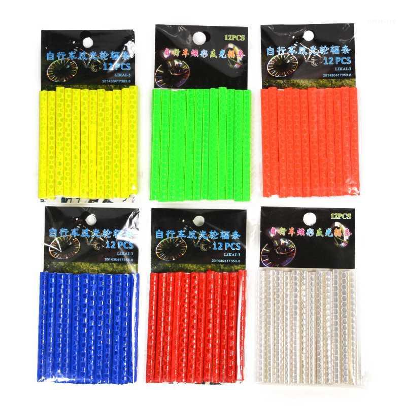

12Pcs Bicycle Lights Wheel Rim Spoke Clip Tube Safety Warning Light Cycling Bike Strip Reflective Reflector Bicycle Accessories1