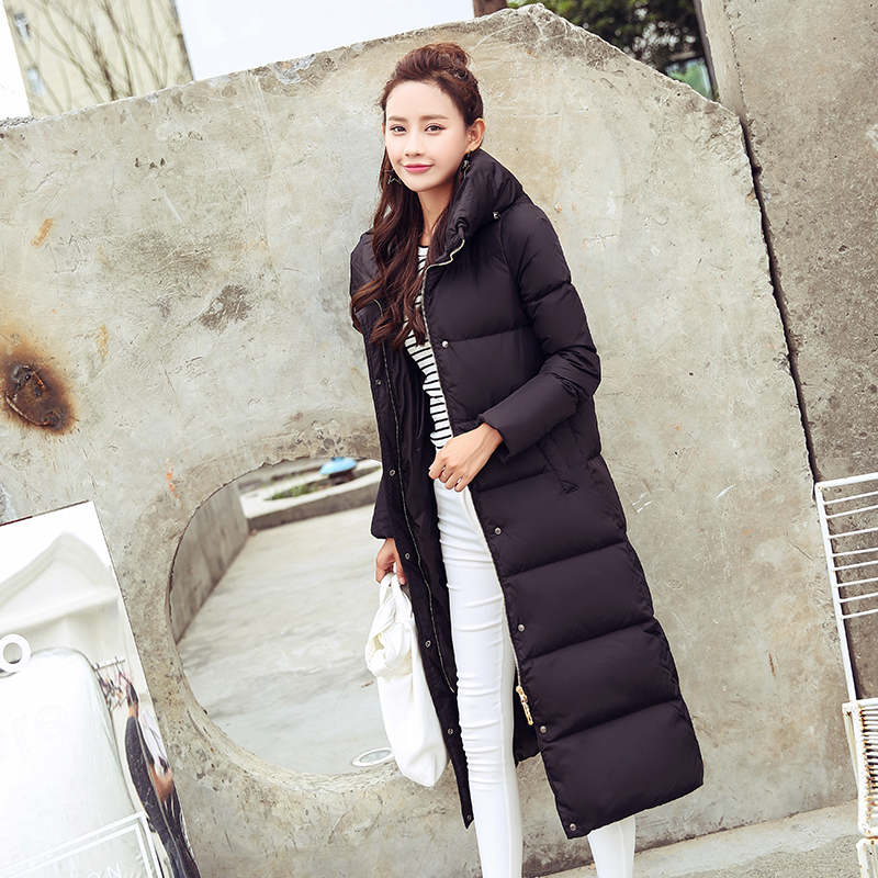 

2021 New White Duck Down with Warm Hood Winter Long Parkas Quilted Jacket Women's Jackets Shelter Mujer Wxf404 S3gz, Black