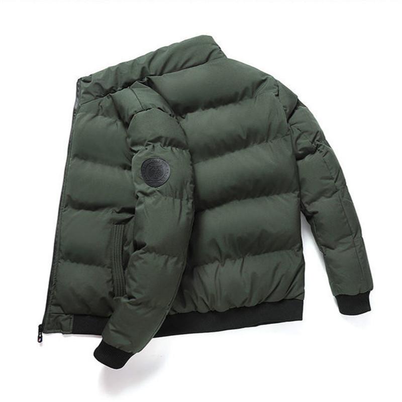 

2020 Luxury Designer Men's Padded Jacket Autumn and Winter Clothing Men's Thick Cotton Padded Jacket Short Stand Collar, Green