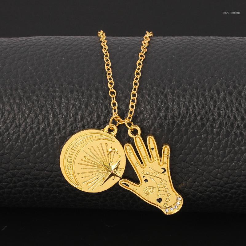 

Charm Necklace Hand & Moon Star,2020 Spring Fashion Jewelry Europe Link Chain Vintage Gift For Women Men Cosplay Gift1