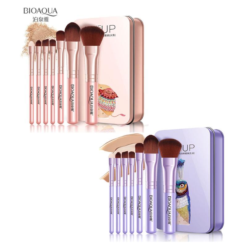 

Dropshipping BIOAQUA 7Pcs Makeup Brushes Set Eye Lip Face Foundation Make Up Brush Kit Soft Fiber Hair Tools SMJ
