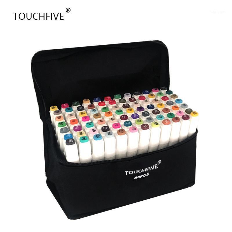 

TouchFIVE 20/30/40/60/80/168 Colors set Art Markers alcohol Dual Headed graffiti pen markers manga drawing set liner brush pen1