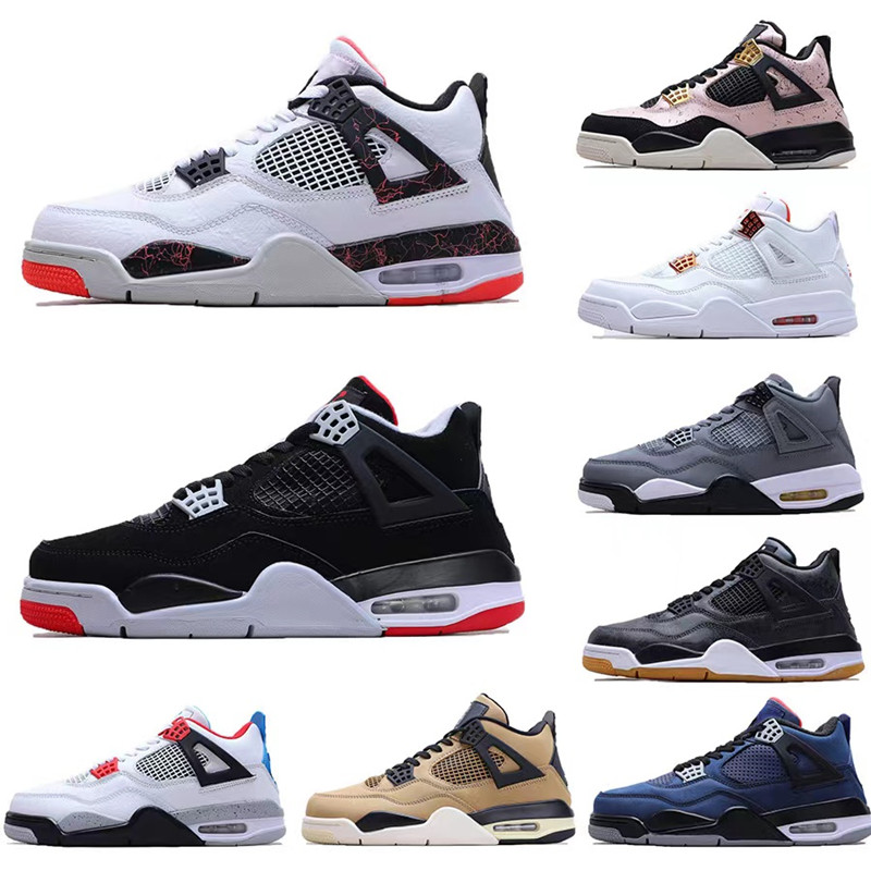 

Men Jumpman4 Basketball Shoes IV Designers Mocha Shimmer Lightning Wild Things White Oreo Back Cat University Blue Man Sports 4s Sneakers US7-US12 Z3, 1lot=1pair=2pcs