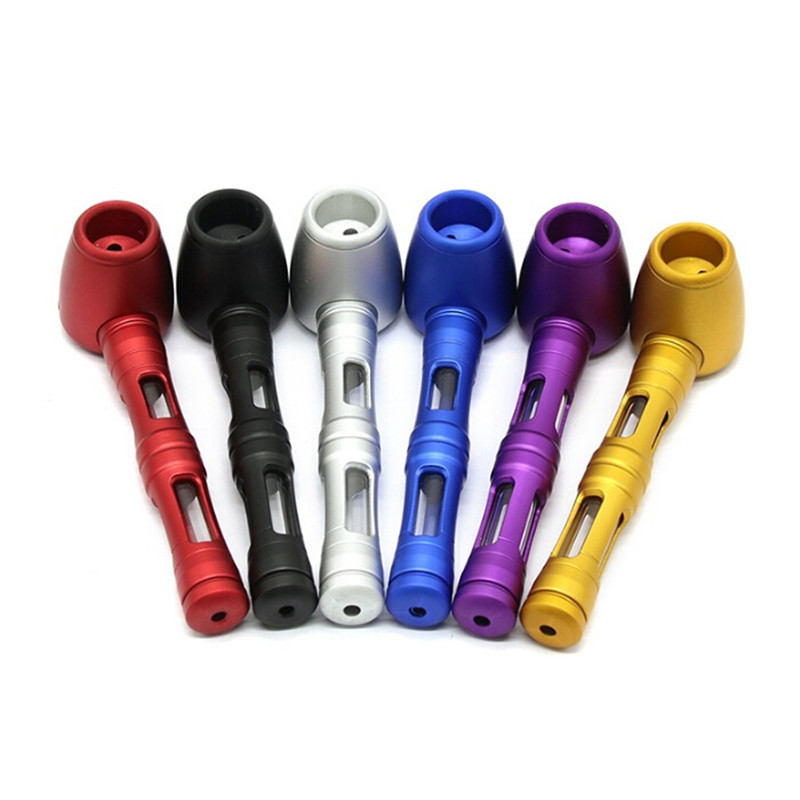 

Aluminum Alloy Pipe 120MM Metal Tobacco Smoke Pipes Novelty Items Gift For Dry Herbigarettes Holder smoke evaporator Smoking Accessories