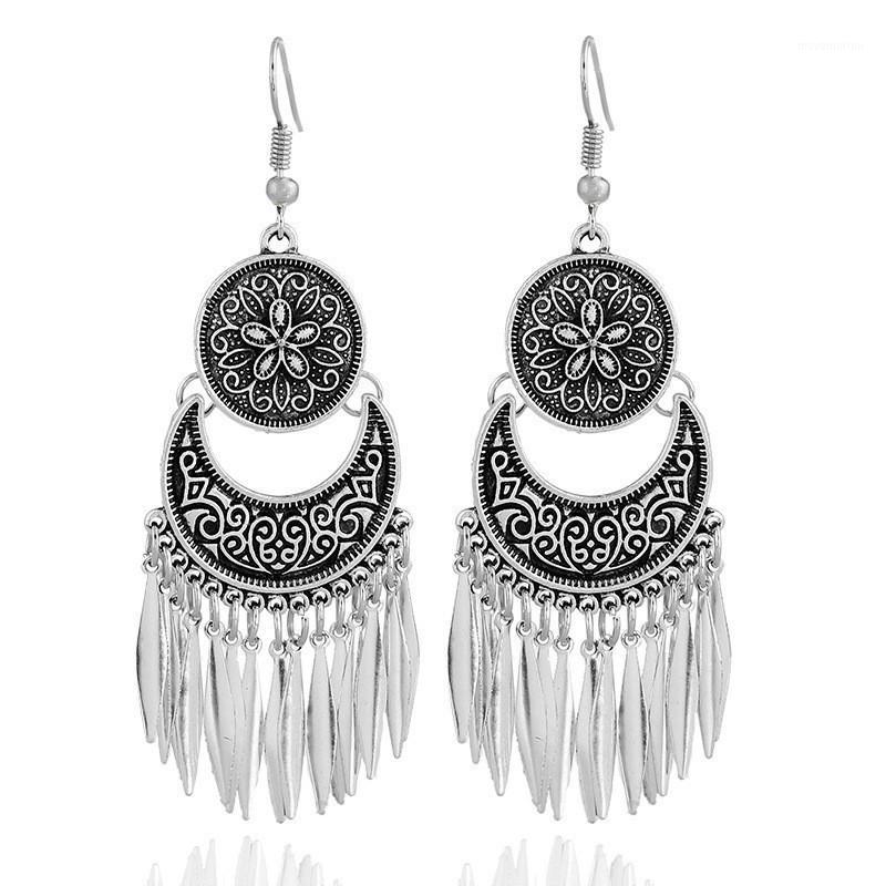 

Leaf Tassel Earrings For Women 2020 New Fashion Bohemia Ethnic Style Vintage Carved Drop Earring Jewelry Pendientes1