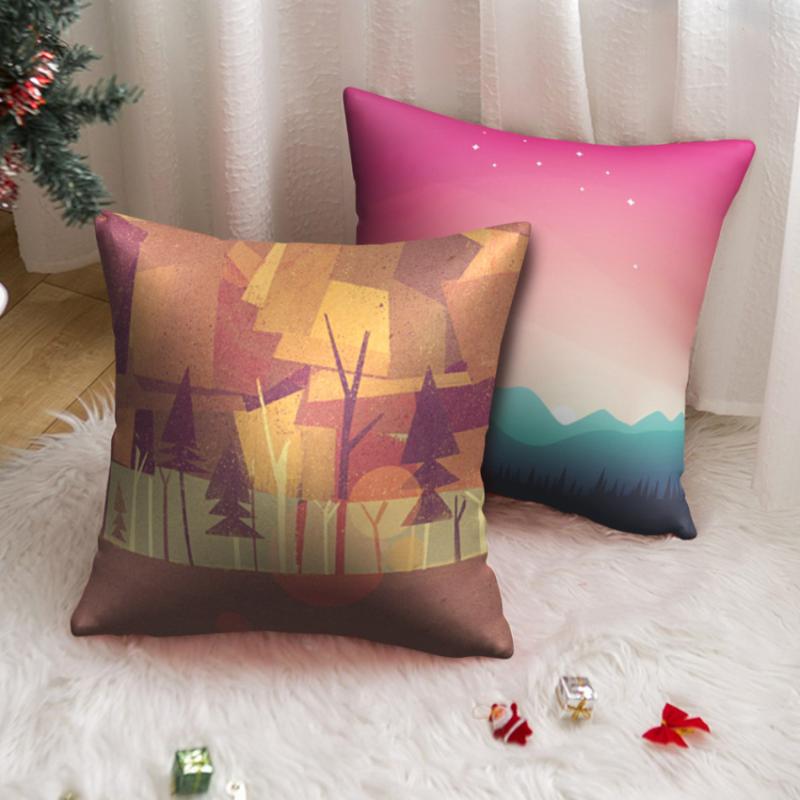 

Pillows case home decore throw pillow covers Nature Scenic Seat Cushion Cover for Living Room Sofa Chiar Decorative pillowcase, 20