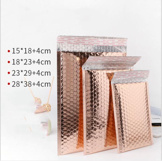 

50pcs Usable space Rose Gold Poly bubble Mailer envelopes padded Mailing Bag Self Sealing Storage Gift Bag