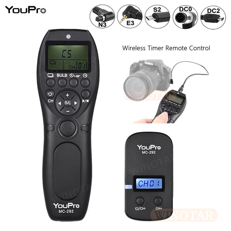 

YouPro MC-292 DC0/DC2/N3/S2/E3/E2 2.4G Wireless Remote Control LCD Timer Shutter Release Channels for