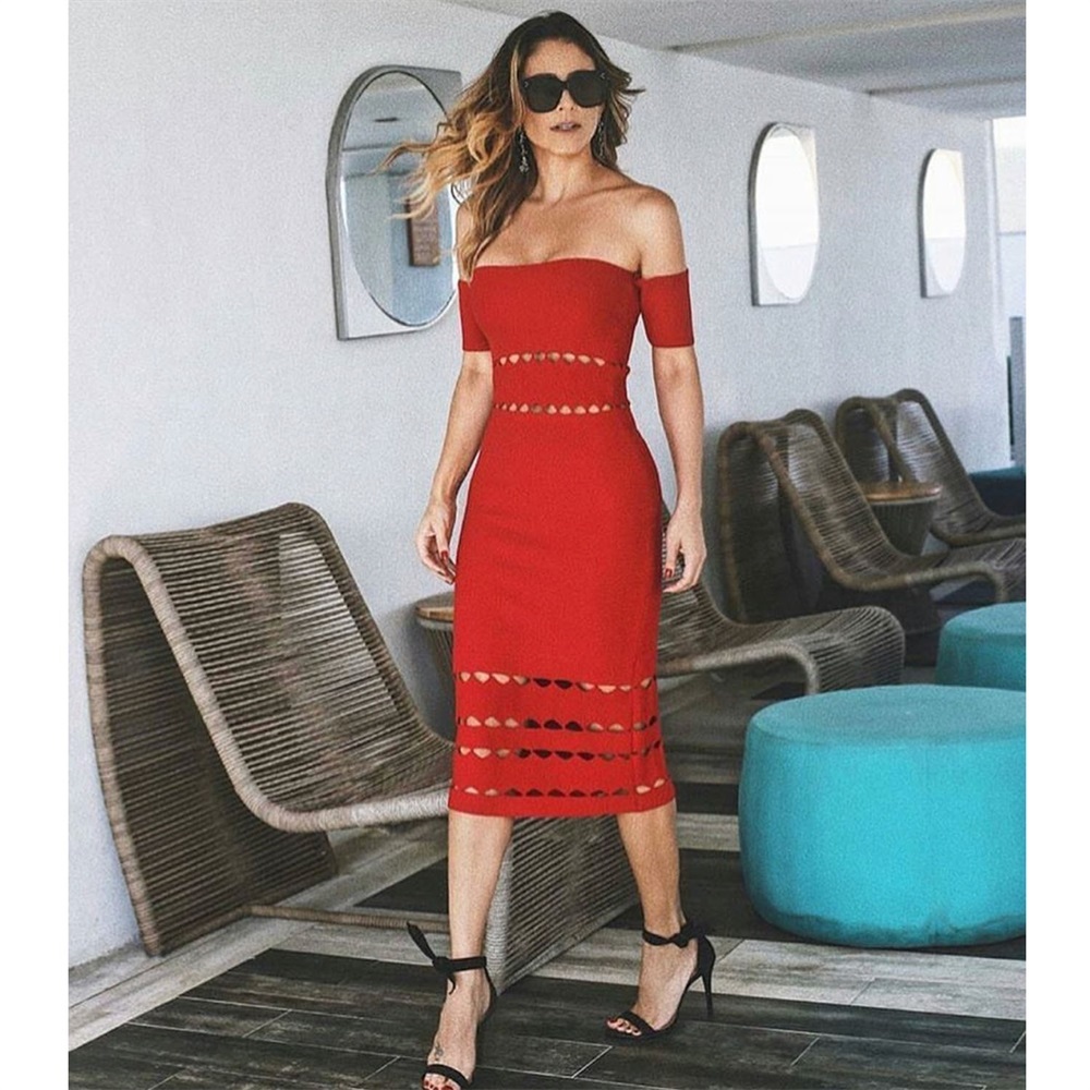 

2020 and Pure Red Black Mid-calf Curta Jacquard Strapless Dressed Clothes L9xq
