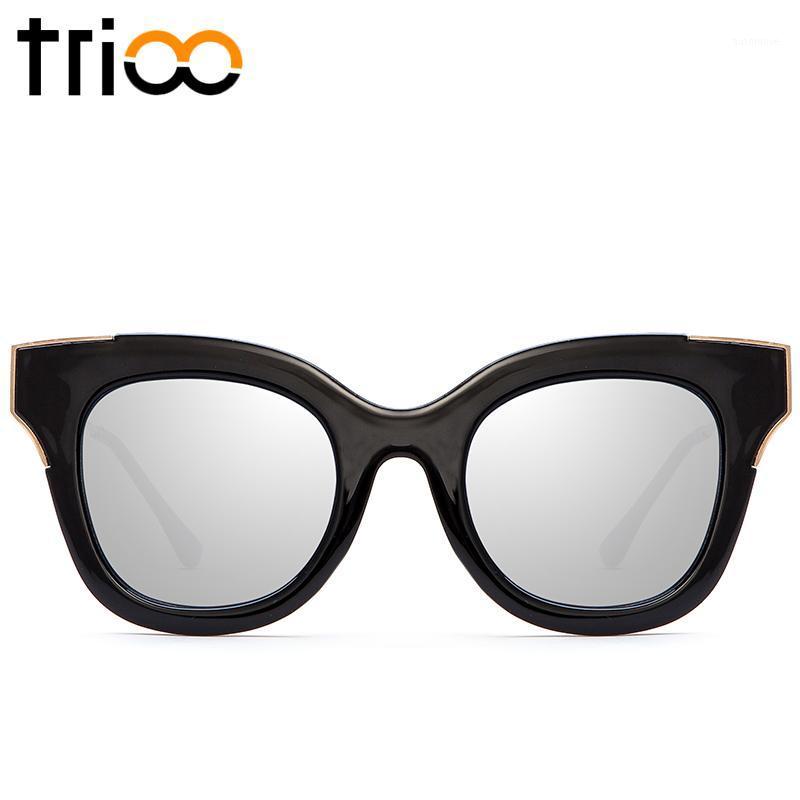 

TRIOO Quality Mirror Sunglasses for women Cat Eye Design Brand Sun Glasses Female Summer UV400 Oculos de grau Lunette1